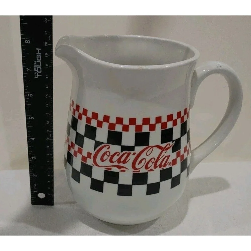 Vintage Gibson Coca Cola Checkerboard Coke Pitcher 1996